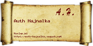 Auth Hajnalka névjegykártya